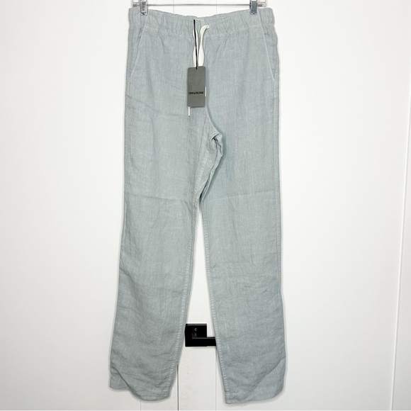 Zadig & Voltaire Pixels Linen Regular Fit Drawstring Pants 36 XS Blue luxury - Picture 6 of 16